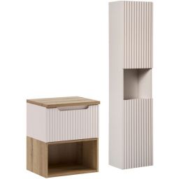 Zestaw Comad Nova Cashmere szafka 50 cm z blatem szafką wysoka boczna i regałem dolnym kaszmir SET-NOC B OAK 50CM 1S LR HC