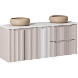 Comad Nova Cashmere szafka 140 cm podumywalkowa wisząca kaszmir z umywalkami SET-NOC B WHITE 140CM D/S UN WIKI C