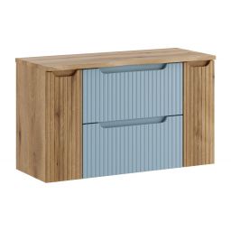 Zestaw Comad Nova Denim szafka 60 cm z blatem i dwoma szafkami wiszącymi bocznymi dąb/denim SET-NOD B NAT OAK 100CM S