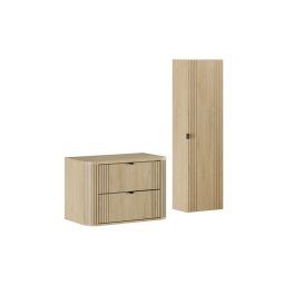 Zestaw Comad Ovalia Cremona szafka z blatem 80 cm wisząca dąb i szafka boczna wysoka SET-OVC B CREMONA 80CM HC