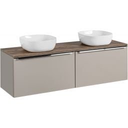 Zestaw Comad Santa Fe Taupe szafka 80x45,6x46 cm podumywalkowa wisząca z blatem i umywalką beżowa SET-SFT B 160CM UN 6252