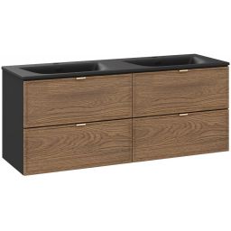 Comad Talia Casella umywalka Sky czarna z dwiema szafkami podumywalkowymi zestaw 120 cm dąb-czarny SET-TC 120CM UM SKY 1 BM