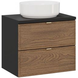 Zestaw Comad Talia Cesella umywalka nablatowa Maja biała z szafką podumywalkową 60 cm dąb-czarny SET-TC B BLACK 60CM UN MAJA
