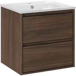Zestaw Comad Viola Villa szafka 50 cm podumywalkowa wisząca z umywalką Lava orzech villa SET-VOV 50CM LAVA