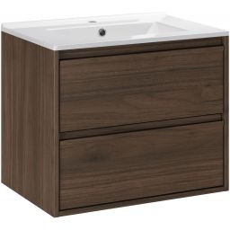 Zestaw Comad Viola Villa szafka 60 cm podumywalkowa wisząca z umywalką Lava orzech villa  SET-VOV 60CM LAVA