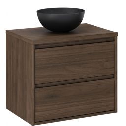 Zestaw Comad Viola Villa szafka 60 cm podumywalkowa wisząca z blatem i umywalką Domi orzech villa SET-VOV B VILLA 60CM UN DOMI