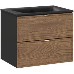 Comad Talia Casella szafka 60x45,6x50 cm podumywalkowa wisząca czarna-dąb TALIA CASELLA 82-60-46-2S