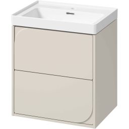 Cersanit Crea umywalka 60x44,5 cm biała z szafką 60 cm wiszącą kaszmir (K114006, S1058025)