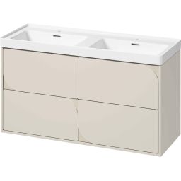 Cersanit Crea umywalka 120,5x45,5 cm biała z szafką 120 cm wiszącą kaszmir (K673006, S1058028)