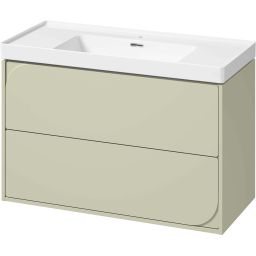 Cersanit Crea umywalka 101x46 cm biała z szafką 100 cm wiszącą szałwiową (K114018, S1058032)