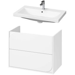Cersanit Como umywalka 80x45 cm biała z szafką Crea II 80 cm wiszącą białą (K32004BOX, S1058021)