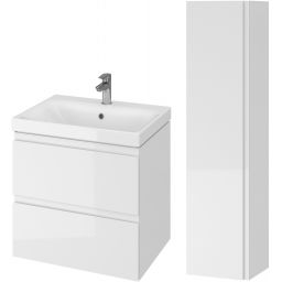 Zestaw Cersanit Moduo umywalka z szafką 60 cm i szafka boczna wisząca 160 cm biały (S801223DSM, S590020DSM)