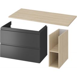 Zestaw Cersanit szafka podumywalkowa z blatem 100 cm antracyt/dąb (S590069DSM, S590024, K116020)