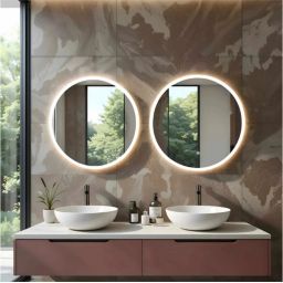 Corsan Tondo lustro 60x60 cm okrągłe z oświetleniem z matą grzewczą L0060A