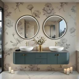 Corsan Tondo lustro 70x70 cm okrągłe z oświetleniem z matą grzewczą GunMetal L0070GM