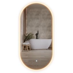 Corsan Ovo lustro 50x100 cm owalne z oświetleniem z matą grzewczą L5010A