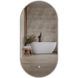 Corsan Ovo lustro 50x100 cm owalne z oświetleniem z matą grzewczą L5010A