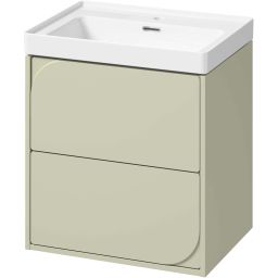 Cersanit Crea umywalka 60x44,5 cm biała z szafką 60 cm wisząca szałwiową (K114006, S1058030)