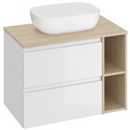 Cersanit Moduo SET B686 umywalka 50x36 cm nablatowa z szafką 80 cm biała/dąb S801-443