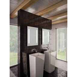 Dubiel Vitrum Bono lustro łazienkowe 70x50 cm prostokątne z oświetleniem