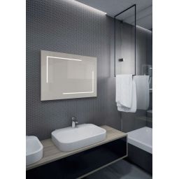 Dubiel Vitrum Artii II lustro łazienkowe 80x60 cm prostokątne z oświetleniem