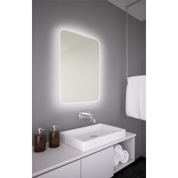 Dubiel Vitrum Senso lustro prostokątne 80x60 cm z oświetleniem