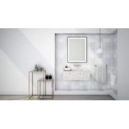 Dubiel Vitrum Logan Black lustro prostokątne 80x60 cm z oświetleniem