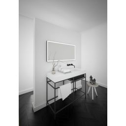 Dubiel Vitrum Solid Black lustro prostokątne 80x60 cm z oświetleniem