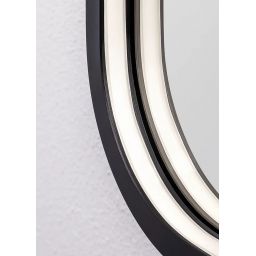 Dubiel Vitrum Coco lustro 70 cm okrągłe z oświetleniem czarne