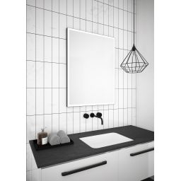 Dubiel Vitrum Solid Black lustro prostokątne 80x60 cm z oświetleniem