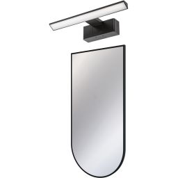 Zestaw Deante Silia lustro 50x100 cm z kinkietem Rabalux Loric 1x6W czarny (ADIN851, 75024)