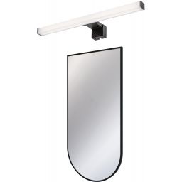 Zestaw Deante Silia lustro 50x100 cm z kinkietem Rabalux Oliro 1x6 W czarny (ADIN851, 75051)