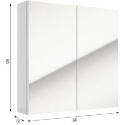 Defra Salsa szafka E60 60x15x60 cm z lustrem biały połysk 242-E-06012