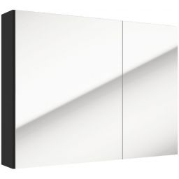 Defra Salsa szafka E80 80x15x60 cm z lustrem czarny mat 242-E-08002