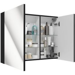 Defra Salsa szafka E80 80x15x60 cm z lustrem czarny mat 242-E-08002