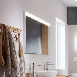 Duravit D-Neo lustro 80x70 cm prostokątne z oświetleniem srebrny LM7836000000000