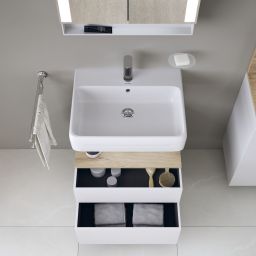 Duravit Qatego szafka 60 cm podumywalkowa wisząca biały mat/dąb QA4393055180010