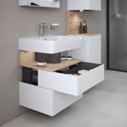 Duravit Qatego szafka 60 cm podumywalkowa wisząca biały mat/dąb QA4393055180010