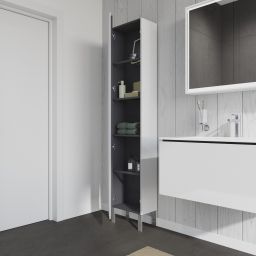 Duravit L-Cube szafka boczna 176 cm wysoka wisząca lewa biały połysk LC1170L2222