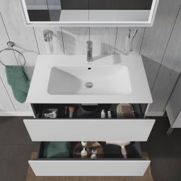 Duravit L-Cube szafka 82 cm podumywalkowa wisząca biały mat LC624101818