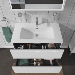 Duravit L-Cube szafka 82 cm podumywalkowa wisząca biały połysk LC624102222