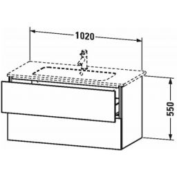 Duravit L-Cube szafka 102 cm podumywalkowa wisząca bazalt mat LC624204343