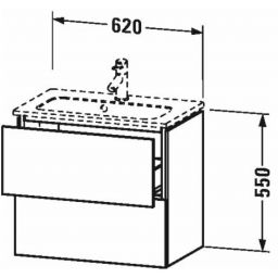 Duravit L-Cube Compact szafka 62 cm podumywalkowa wisząca szara flanela wysoki połysk LC625608989