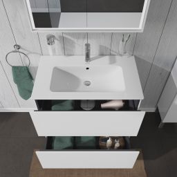 Duravit L-Cube szafka 82 cm podumywalkowa stojąca biały połysk LC662602222