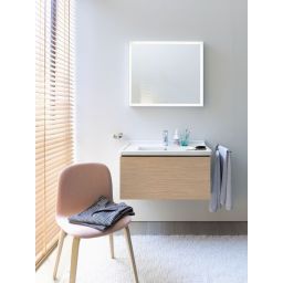 Duravit L-Cube lustro 65x70 cm z oświetleniem LED biały mat LC738000000