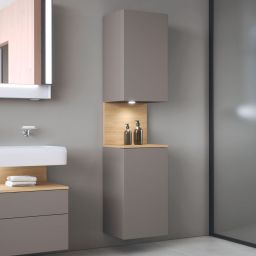 Duravit Qatego szafka boczna 176 cm wysoka wisząca lewa bazaltowy mat QA1346L30430010