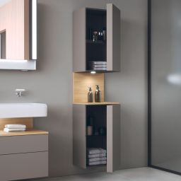 Duravit Qatego szafka boczna 176 cm wysoka wisząca lewa bazaltowy mat QA1346L30430010