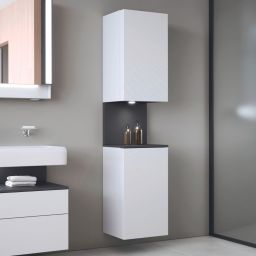 Duravit Qatego szafka boczna 176 cm wysoka wisząca lewa biały mat QA1346L49180010