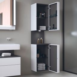 Duravit Qatego szafka boczna 176 cm wysoka wisząca lewa biały mat QA1346L49180010