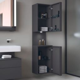 Duravit Qatego szafka boczna 176 cm wysoka wisząca lewa grafitowy mat QA1346L49490010